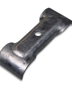 Double pipe clamp half 1 1/4" x 1 1/4" galv